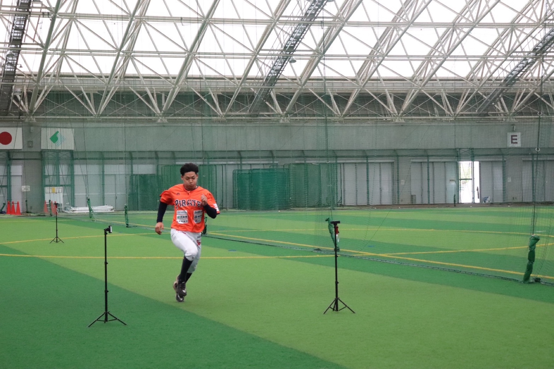 Player completing a sprint assessment