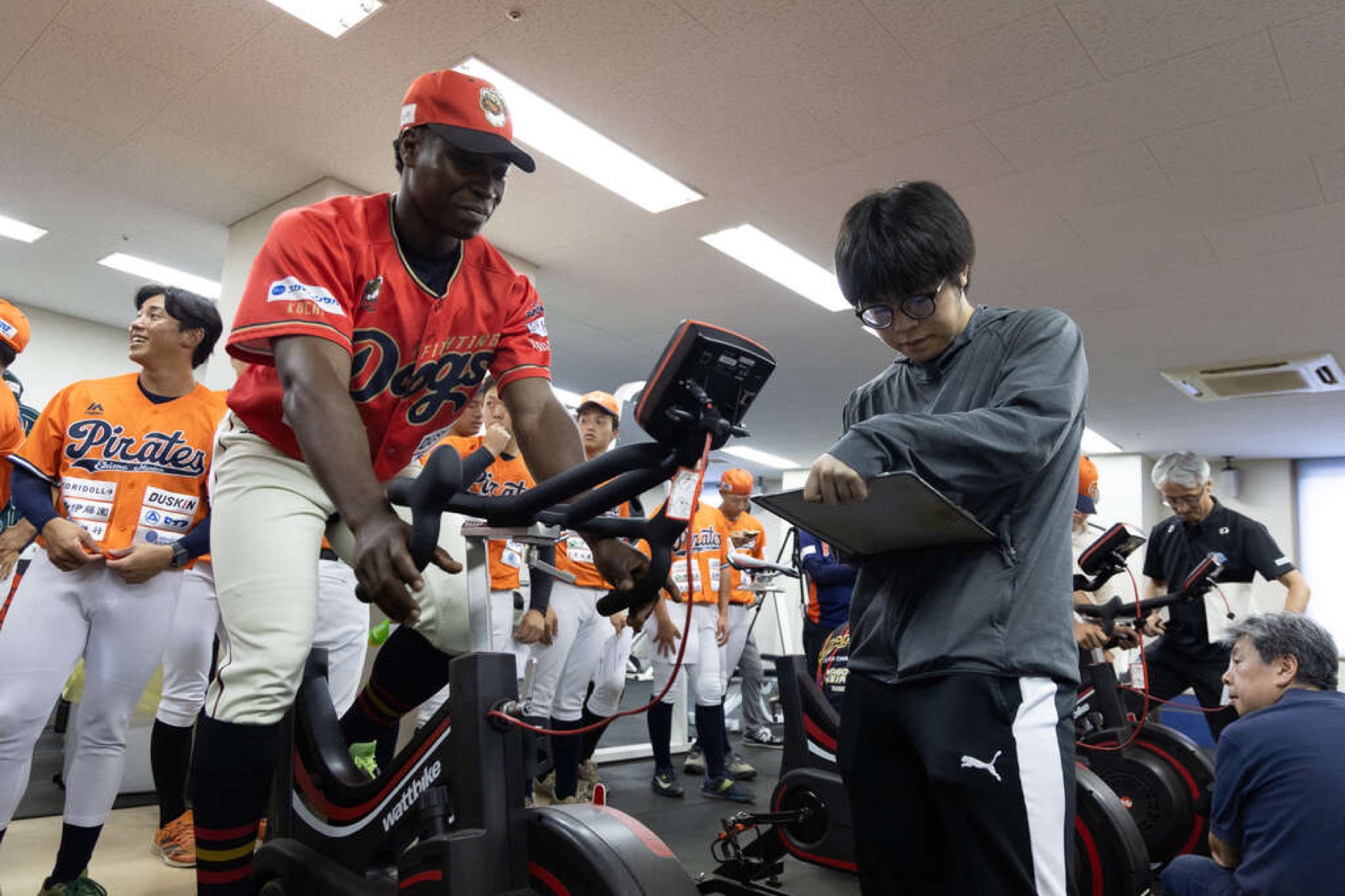 Player completing a Wattbike power assessment